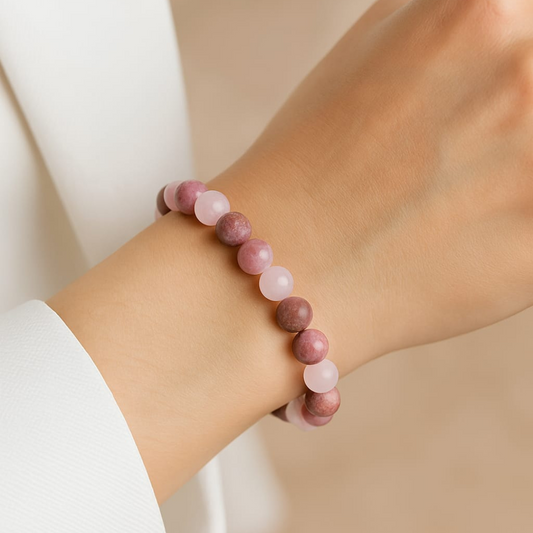 Rose Quartz Bracelet | Free 5 Mukhi Rudraksha