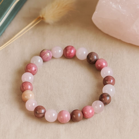 Rose Quartz Bracelet | Free 5 Mukhi Rudraksha