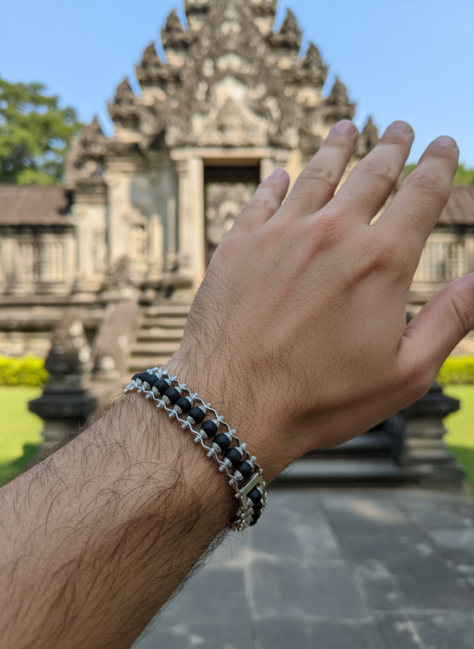 Karungali (Ebony Wood) Bracelet, Silver Plated – Positive Energy & Protection