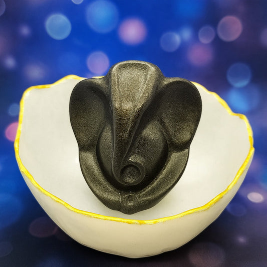 Pyrite Lord Ganesha Idol with Selenite Bowl – Divine Prosperity Combo