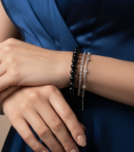 Black Obsidian Unisex Bracelet - Pure Nazar Protection & Growth